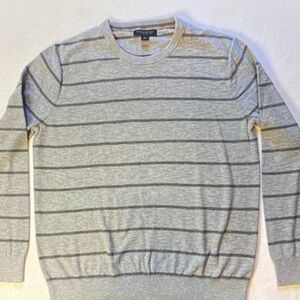 Banana Republic Gray Striped Crewneck Sweater